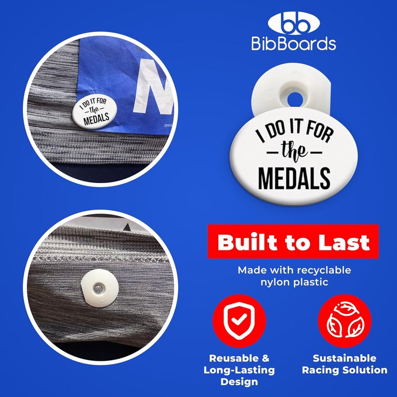 BibBoards مشابك رقم السباق bibSNAPS - مشابك أمان، تؤمن رقم الجري، الماراثون، ركوب الدراجات والفعاليات، غير مغناطيسية، سهلة الاستخدام، انقر وأقفل، بديل للدبابيس والمغناطيس، أفعل ذلك من أجل الميداليات (4 قطع) - Image 5